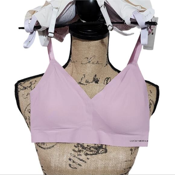 Lucky brand 3Pk Floral Laser Cut active Sports Lounge Bras Bralettes XL Med new - Picture 2 of 7